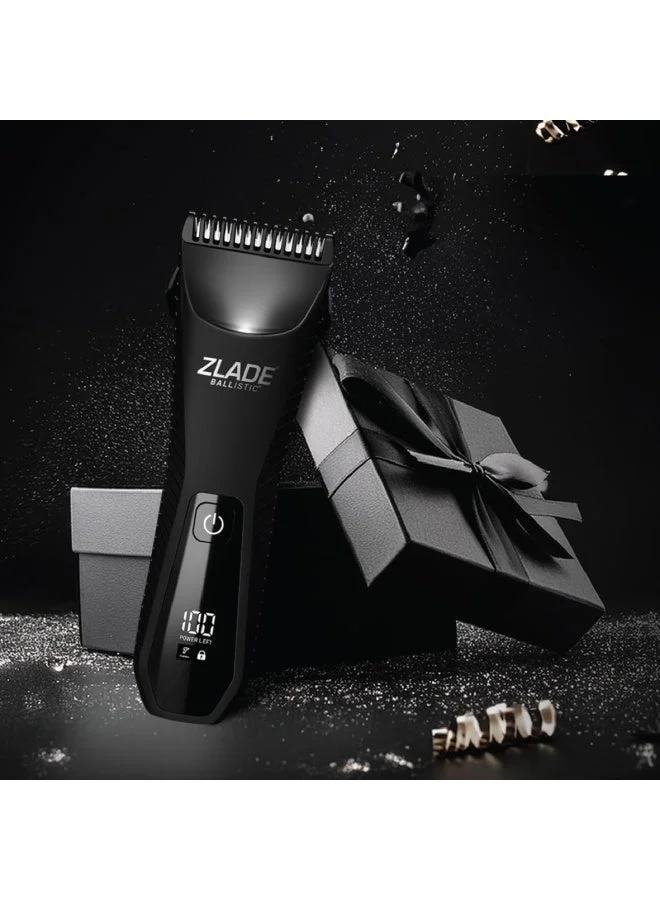 Zlade  ZLADE Ballistic Manscaping Water Proof IPX7 Body Trimmer | Precision Groomer for Private Parts, Beard & Body | Waterproof, Cordless & hypoallergenic 1.5mm Guard | Zero Nicks & Cuts | Black for Men | Best Price UAE